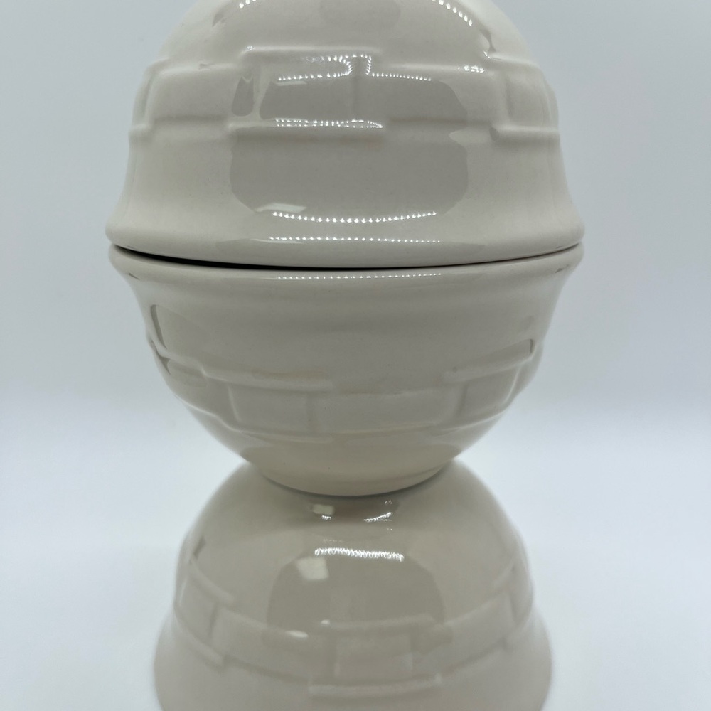 Set of 3 Longaberger Woven Traditions Ceramic Small Dessert Custard Cups Ivory - Picture 2 of 4